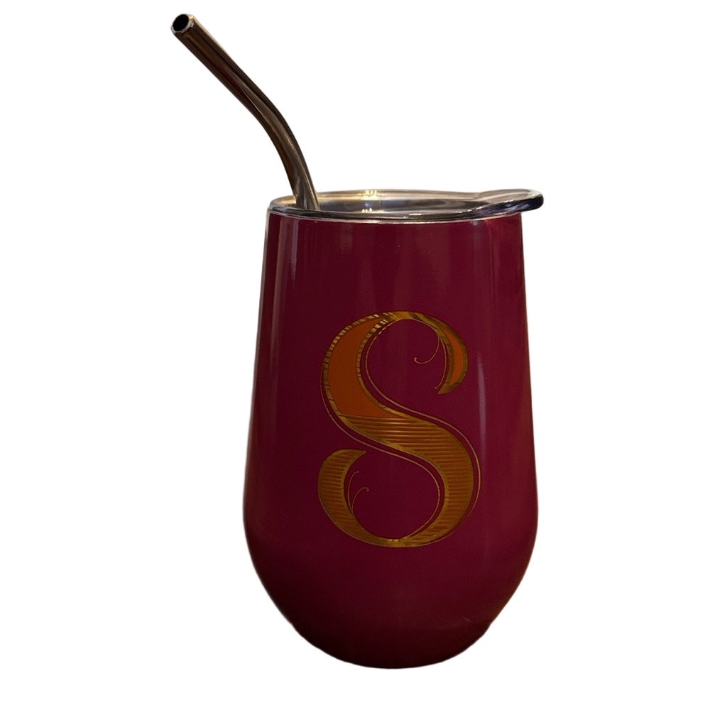 Opalhouse Red Stainless Steel Tumbler Monogram Letter S NWT